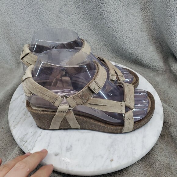 Teva Shoes Womens Size 6 Tan Leather Ysidro Wedge Sandals - Picture 7 of 11